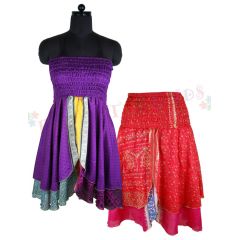 recycled sari shot dress / skirt 